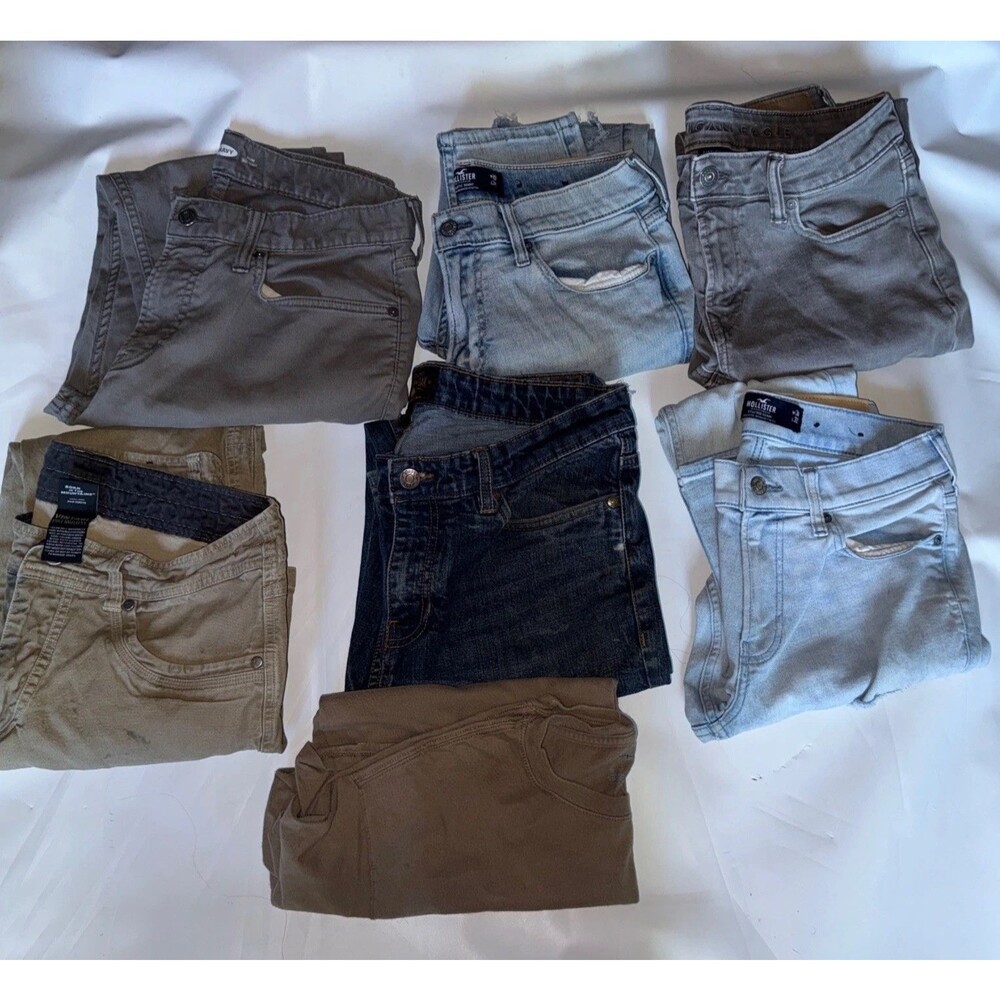Hollister AE Mens Jeans W30 x L32 /34 Skinny Stretch Thrashed Stained Ripped